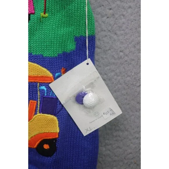 Belle Pointe Vtg. Hand Woven Embroidered Sweater Vest-NWT-Size XL-Golf